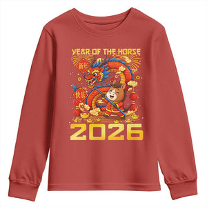 Chinese New Year 2026 Youth Sweatshirt LYE Year of The Horse TS10 Red Print Your Wear