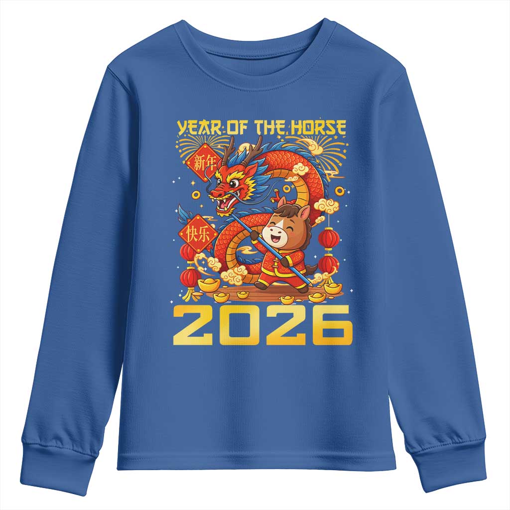 Chinese New Year 2026 Youth Sweatshirt LYE Year of The Horse TS10 Royal Blue Print Your Wear