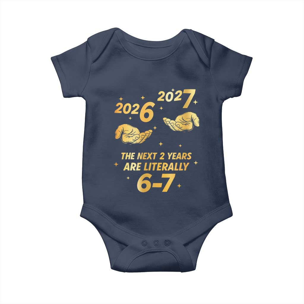 Funny 67 New Years Eve Baby Onesie Six Seven Boys Kids NYE Party 6 7 Meme TS10 Navy Print Your Wear