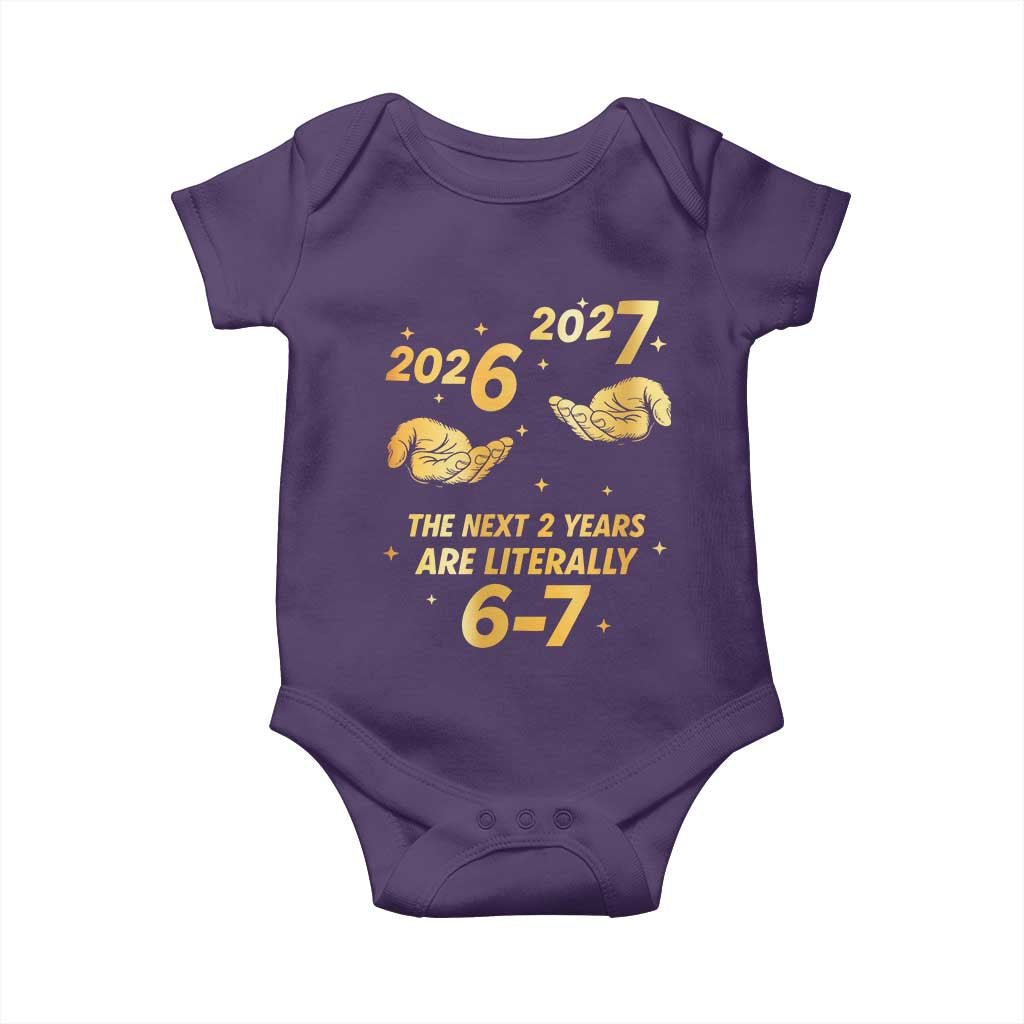 Funny 67 New Years Eve Baby Onesie Six Seven Boys Kids NYE Party 6 7 Meme TS10 Purple Print Your Wear