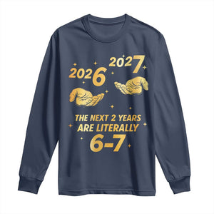 Funny 67 New Years Eve Long Sleeve Shirt Six Seven Boys Kids NYE Party 6 7 Meme TS10 Navy Print Your Wear