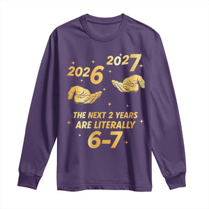 Funny 67 New Years Eve Long Sleeve Shirt Six Seven Boys Kids NYE Party 6 7 Meme TS10 Purple Print Your Wear