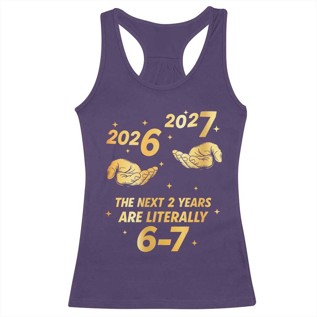 Funny 67 New Years Eve Racerback Tank Top Six Seven Boys Kids NYE Party 6 7 Meme TS10 Purple Print Your Wear
