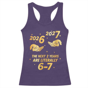 Funny 67 New Years Eve Racerback Tank Top Six Seven Boys Kids NYE Party 6 7 Meme TS10 Purple Print Your Wear