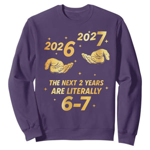 Funny 67 New Years Eve Sweatshirt Six Seven Boys Kids NYE Party 6 7 Meme TS10 Purple Print Your Wear