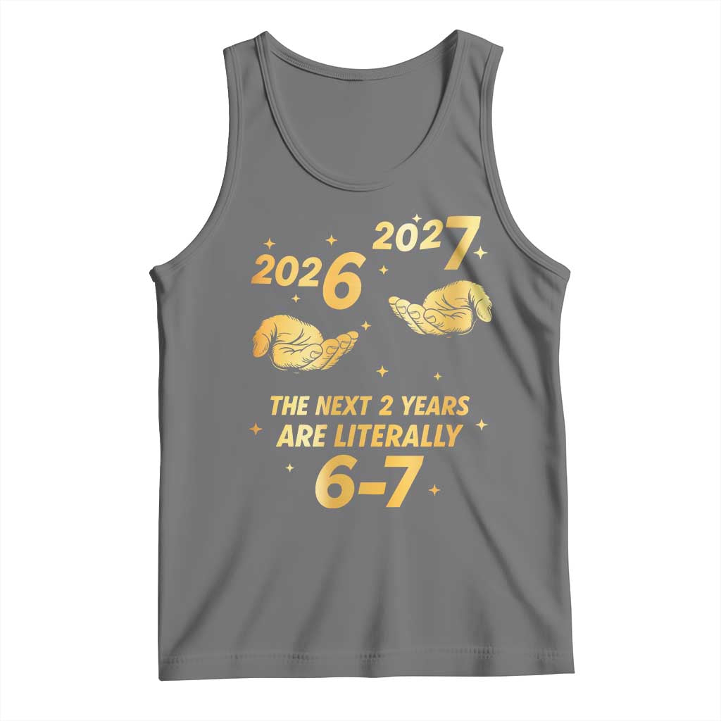 Funny 67 New Years Eve Tank Top Six Seven Boys Kids NYE Party 6 7 Meme TS10 Black Heather Print Your Wear
