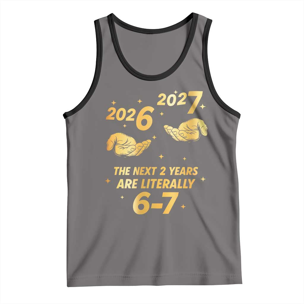 Funny 67 New Years Eve Tank Top Six Seven Boys Kids NYE Party 6 7 Meme TS10 Deep Heather Black Print Your Wear