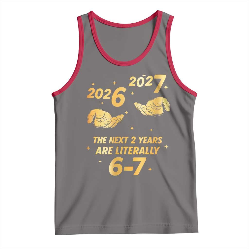 Funny 67 New Years Eve Tank Top Six Seven Boys Kids NYE Party 6 7 Meme TS10 Deep Heather Red Print Your Wear