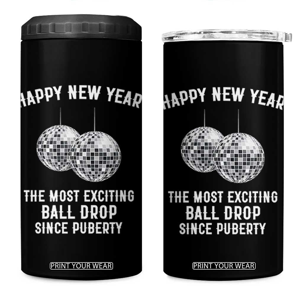 Funny New Years Eve 4 in 1 Can Cooler Tumbler Ball Drop Rude Adult Humor TS10 One Size: 16 oz Black Print Your Wear