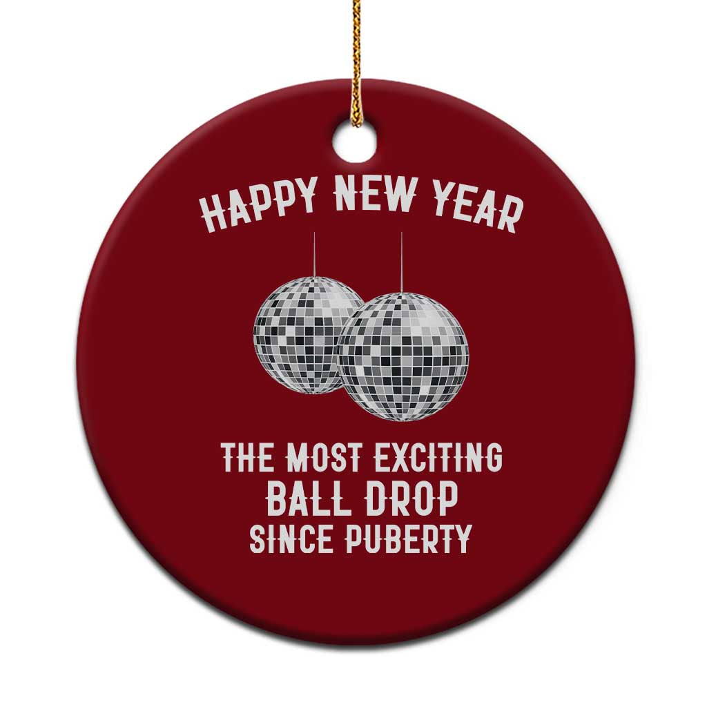Funny New Years Eve Ceramic Ornament Ball Drop Rude Adult Humor TS10 1pc Red Print Your Wear