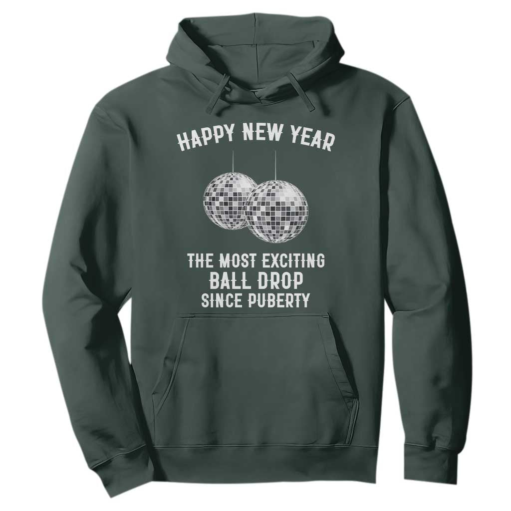 Funny New Years Eve Hoodie Ball Drop Rude Adult Humor TS10 Dark Forest Green Print Your Wear