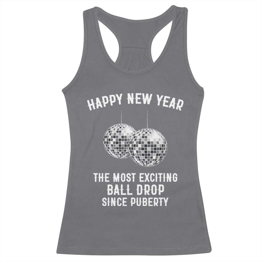 Funny New Years Eve Racerback Tank Top Ball Drop Rude Adult Humor TS10 Charcoal Print Your Wear