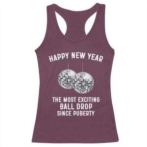 Funny New Years Eve Racerback Tank Top Ball Drop Rude Adult Humor TS10 Maroon Print Your Wear