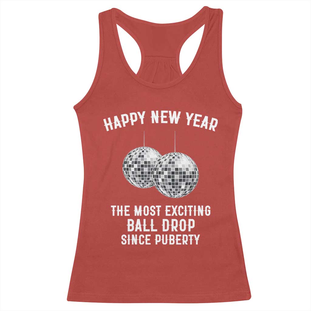 Funny New Years Eve Racerback Tank Top Ball Drop Rude Adult Humor TS10 Red Print Your Wear