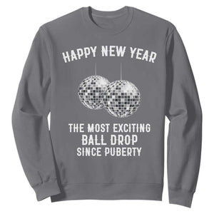 Funny New Years Eve Sweatshirt Ball Drop Rude Adult Humor TS10 Charcoal Print Your Wear