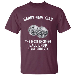 Funny New Years Eve T Shirt Ball Drop Rude Adult Humor TS10 Maroon Print Your Wear