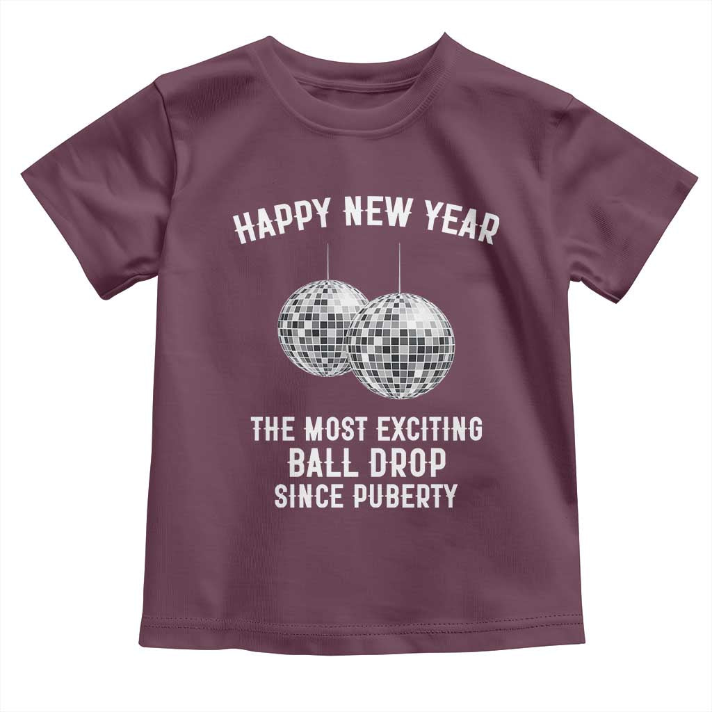 Funny New Years Eve Toddler T Shirt Ball Drop Rude Adult Humor TS10 Maroon Print Your Wear