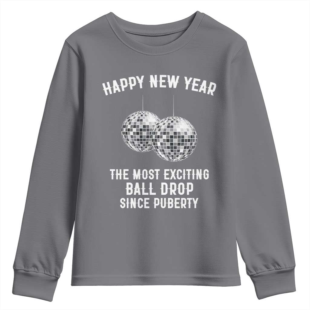 Funny New Years Eve Youth Sweatshirt Ball Drop Rude Adult Humor TS10 Charcoal Print Your Wear