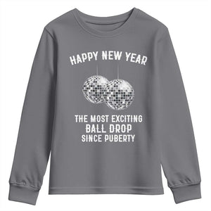 Funny New Years Eve Youth Sweatshirt Ball Drop Rude Adult Humor TS10 Charcoal Print Your Wear