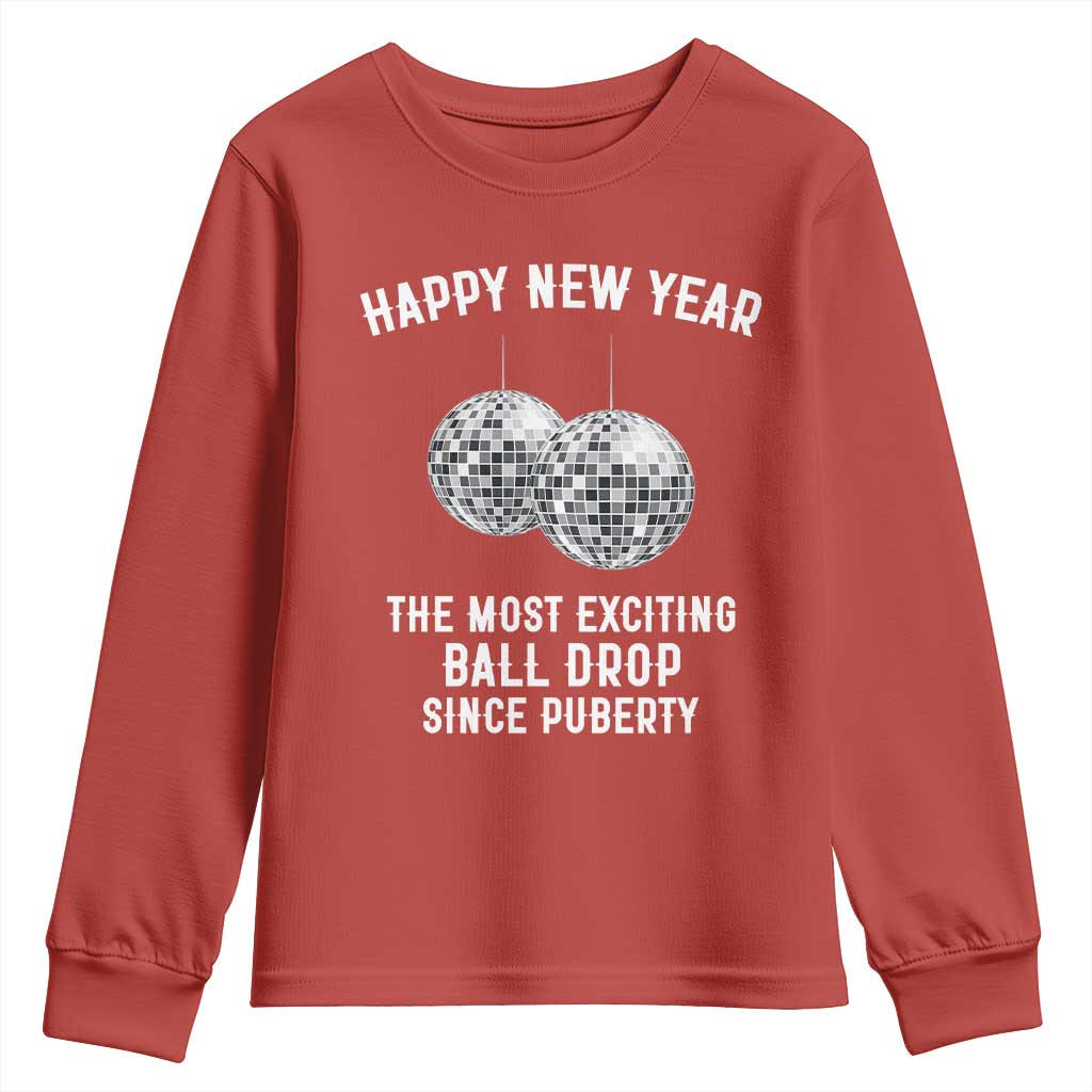 Funny New Years Eve Youth Sweatshirt Ball Drop Rude Adult Humor TS10 Red Print Your Wear