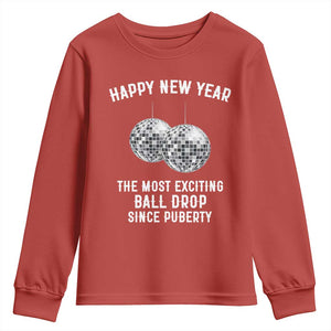 Funny New Years Eve Youth Sweatshirt Ball Drop Rude Adult Humor TS10 Red Print Your Wear