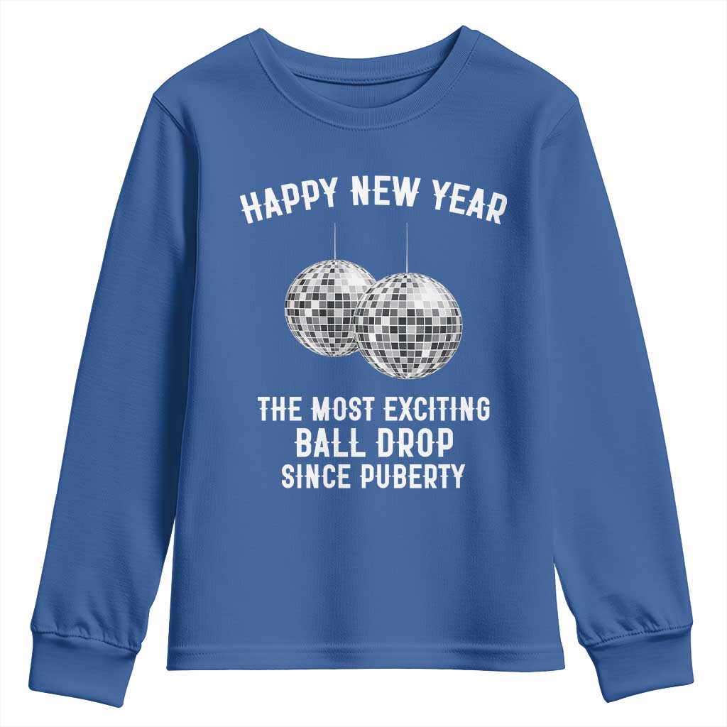 Funny New Years Eve Youth Sweatshirt Ball Drop Rude Adult Humor TS10 Royal Blue Print Your Wear