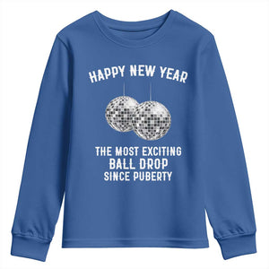 Funny New Years Eve Youth Sweatshirt Ball Drop Rude Adult Humor TS10 Royal Blue Print Your Wear