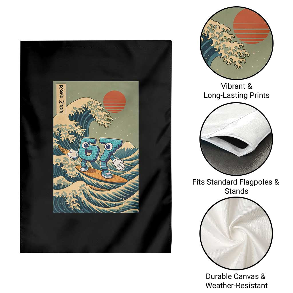 67 Surfing Japanese Garden Flag Funny Great Wave Off Kanagawa Six Seven Brainrot Meme TS10 Print Your Wear