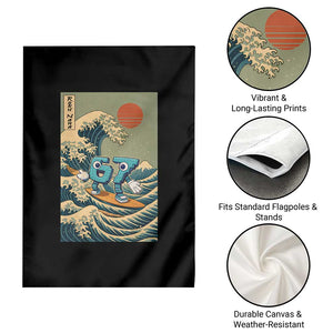 67 Surfing Japanese Garden Flag Funny Great Wave Off Kanagawa Six Seven Brainrot Meme TS10 Print Your Wear