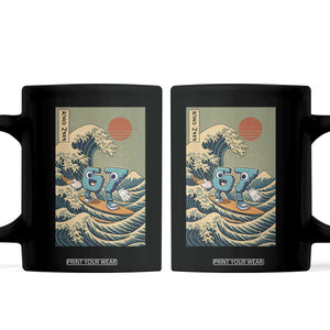 67 Surfing Japanese Coffee Mug Funny Great Wave Off Kanagawa Six Seven Brainrot Meme TS10 Black Print Your Wear