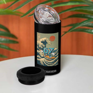 67 Surfing Japanese 4 in 1 Can Cooler Tumbler Funny Great Wave Off Kanagawa Six Seven Brainrot Meme TS10 Print Your Wear