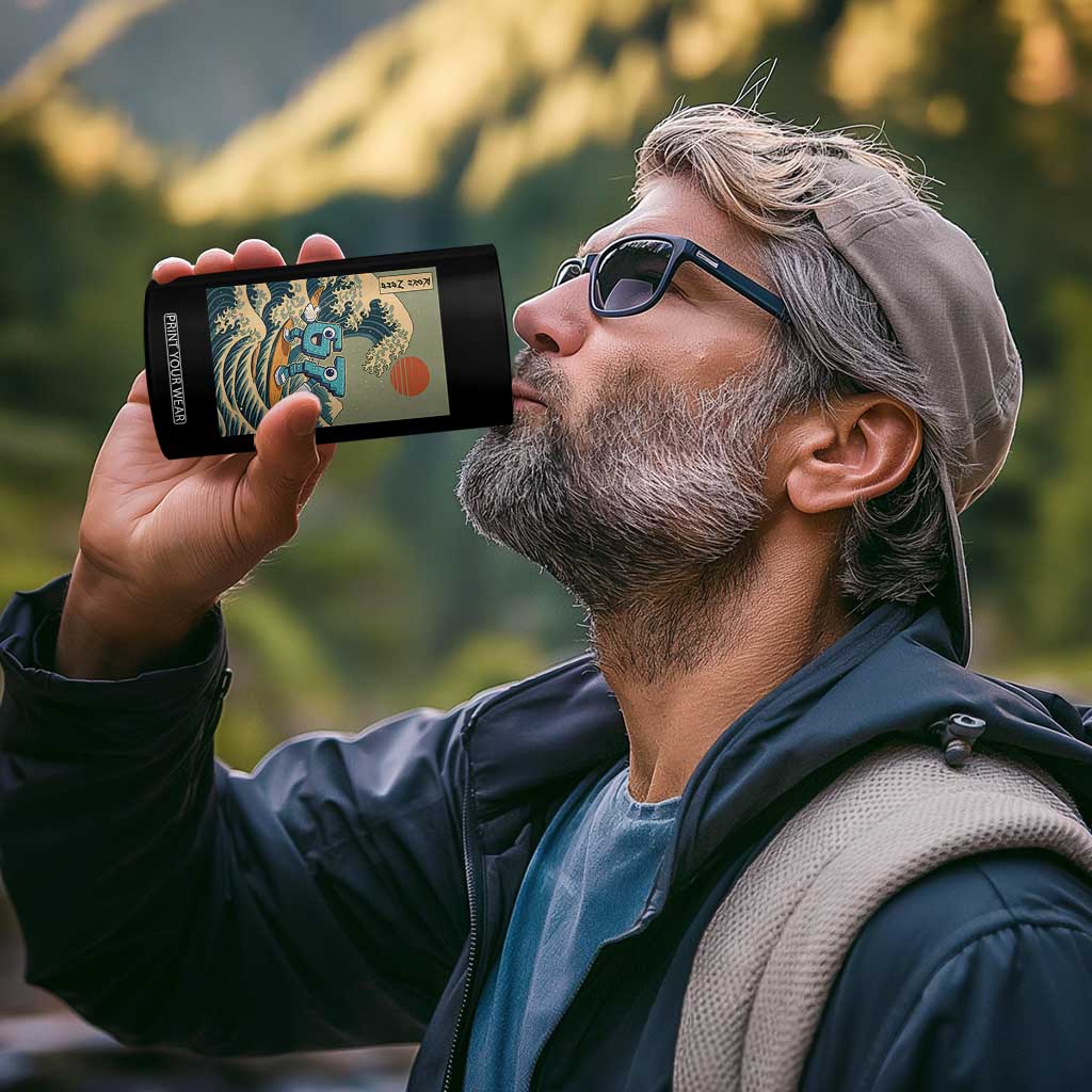 67 Surfing Japanese 4 in 1 Can Cooler Tumbler Funny Great Wave Off Kanagawa Six Seven Brainrot Meme TS10 Print Your Wear