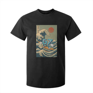 67 Surfing Japanese T Shirt For Kid Funny Great Wave Off Kanagawa Six Seven Brainrot Meme TS10 Black Print Your Wear