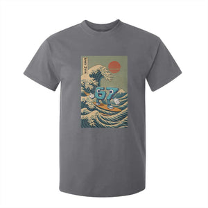 67 Surfing Japanese T Shirt For Kid Funny Great Wave Off Kanagawa Six Seven Brainrot Meme TS10 Charcoal Print Your Wear