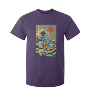 67 Surfing Japanese T Shirt For Kid Funny Great Wave Off Kanagawa Six Seven Brainrot Meme TS10 Purple Print Your Wear