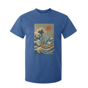 67 Surfing Japanese T Shirt For Kid Funny Great Wave Off Kanagawa Six Seven Brainrot Meme TS10 Royal Blue Print Your Wear