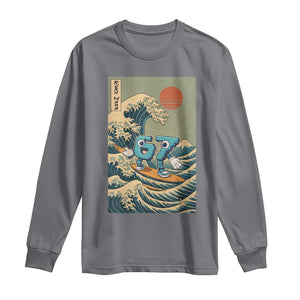 67 Surfing Japanese Long Sleeve Shirt Funny Great Wave Off Kanagawa Six Seven Brainrot Meme TS10 Charcoal Print Your Wear
