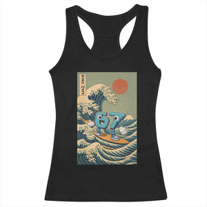 67 Surfing Japanese Racerback Tank Top Funny Great Wave Off Kanagawa Six Seven Brainrot Meme TS10 Black Print Your Wear