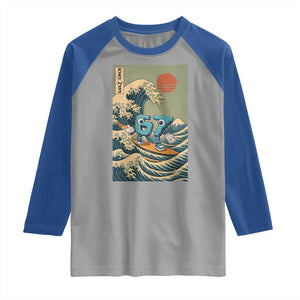 67 Surfing Japanese Raglan Shirt Funny Great Wave Off Kanagawa Six Seven Brainrot Meme TS10 Sport Gray Royal Print Your Wear