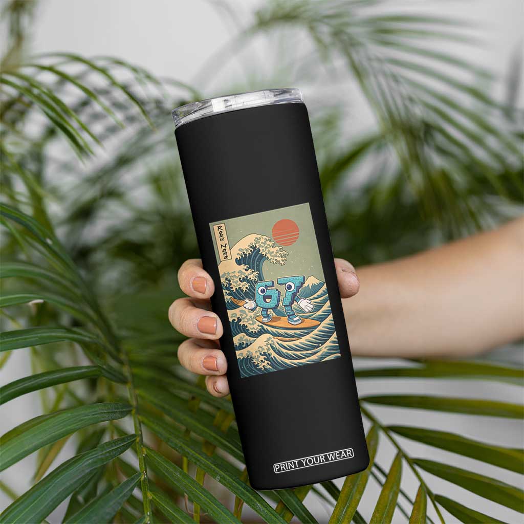 67 Surfing Japanese Skinny Tumbler Funny Great Wave Off Kanagawa Six Seven Brainrot Meme TS10 Print Your Wear