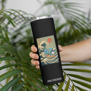 67 Surfing Japanese Skinny Tumbler Funny Great Wave Off Kanagawa Six Seven Brainrot Meme TS10 Print Your Wear