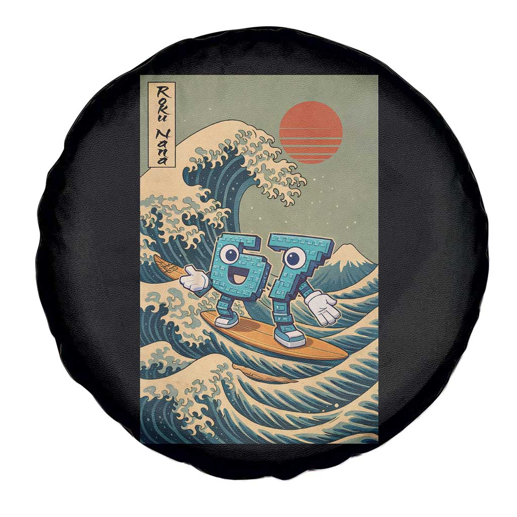 67 Surfing Japanese Spare Tire Cover Funny Great Wave Off Kanagawa Six Seven Brainrot Meme TS10 Print Your Wear