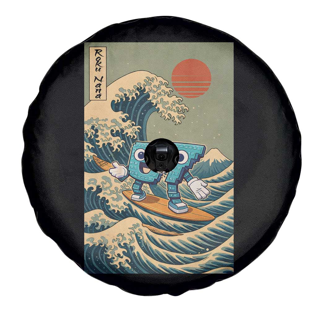 67 Surfing Japanese Spare Tire Cover Funny Great Wave Off Kanagawa Six Seven Brainrot Meme TS10 Print Your Wear
