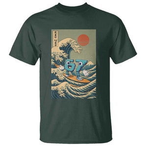 67 Surfing Japanese T Shirt Funny Great Wave Off Kanagawa Six Seven Brainrot Meme TS10 Dark Forest Green Print Your Wear