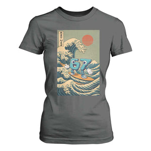 67 Surfing Japanese T Shirt For Women Funny Great Wave Off Kanagawa Six Seven Brainrot Meme TS10 Dark Heather Print Your Wear