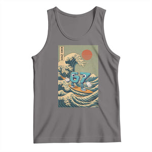 67 Surfing Japanese Tank Top Funny Great Wave Off Kanagawa Six Seven Brainrot Meme TS10 Deep Heather Print Your Wear