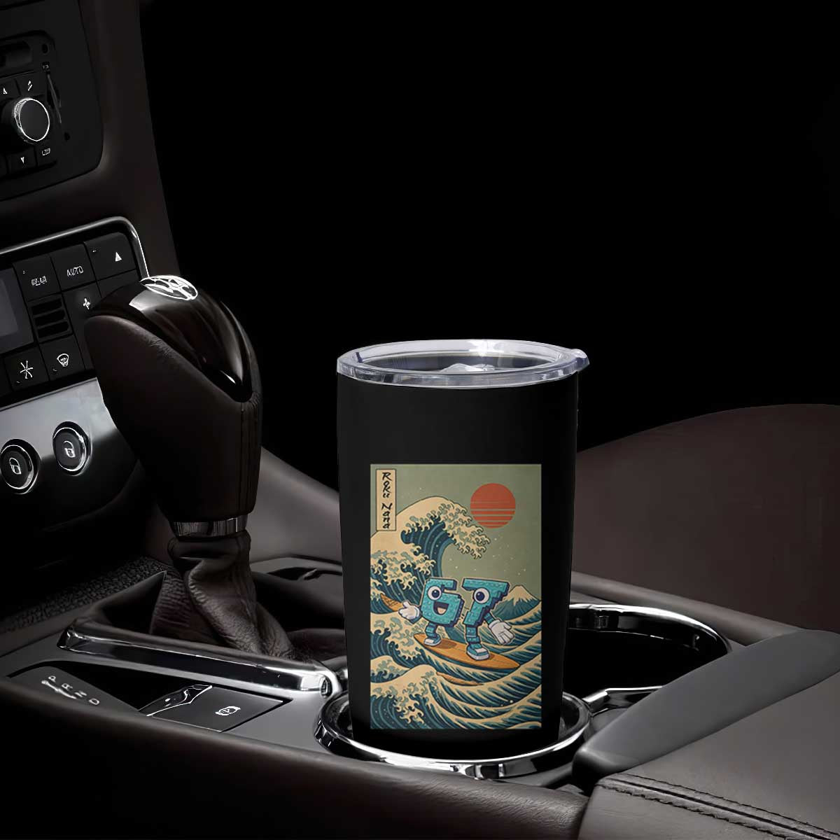 67 Surfing Japanese Tumbler Cup Funny Great Wave Off Kanagawa Six Seven Brainrot Meme TS10 Print Your Wear