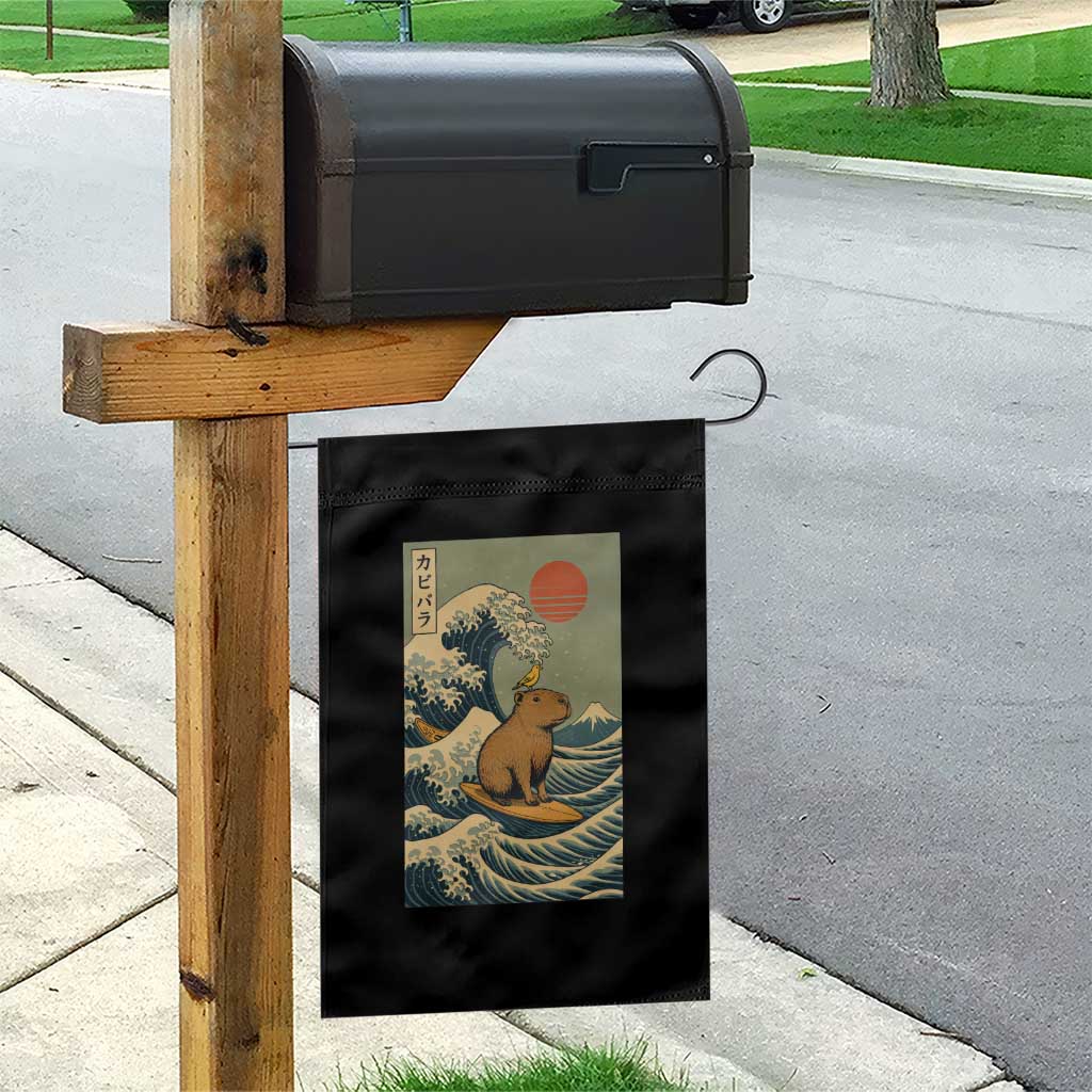 Capybara Surfing Japanese Garden Flag Vintage Great Wave Off Kanagawa Anime Kawaii TS10 Print Your Wear