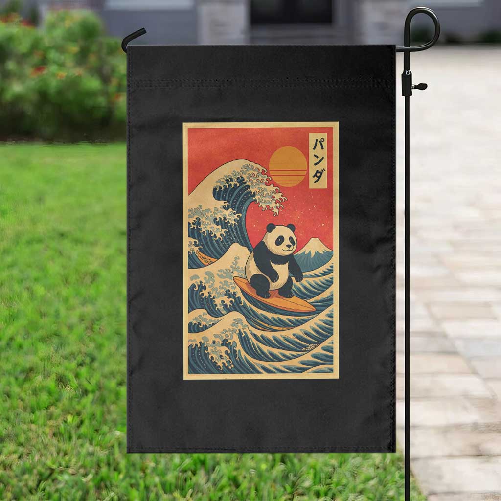 Panda Surfing Japanese Garden Flag Vintage Great Wave Off Kanagawa Anime Kawaii TS10 Print Your Wear