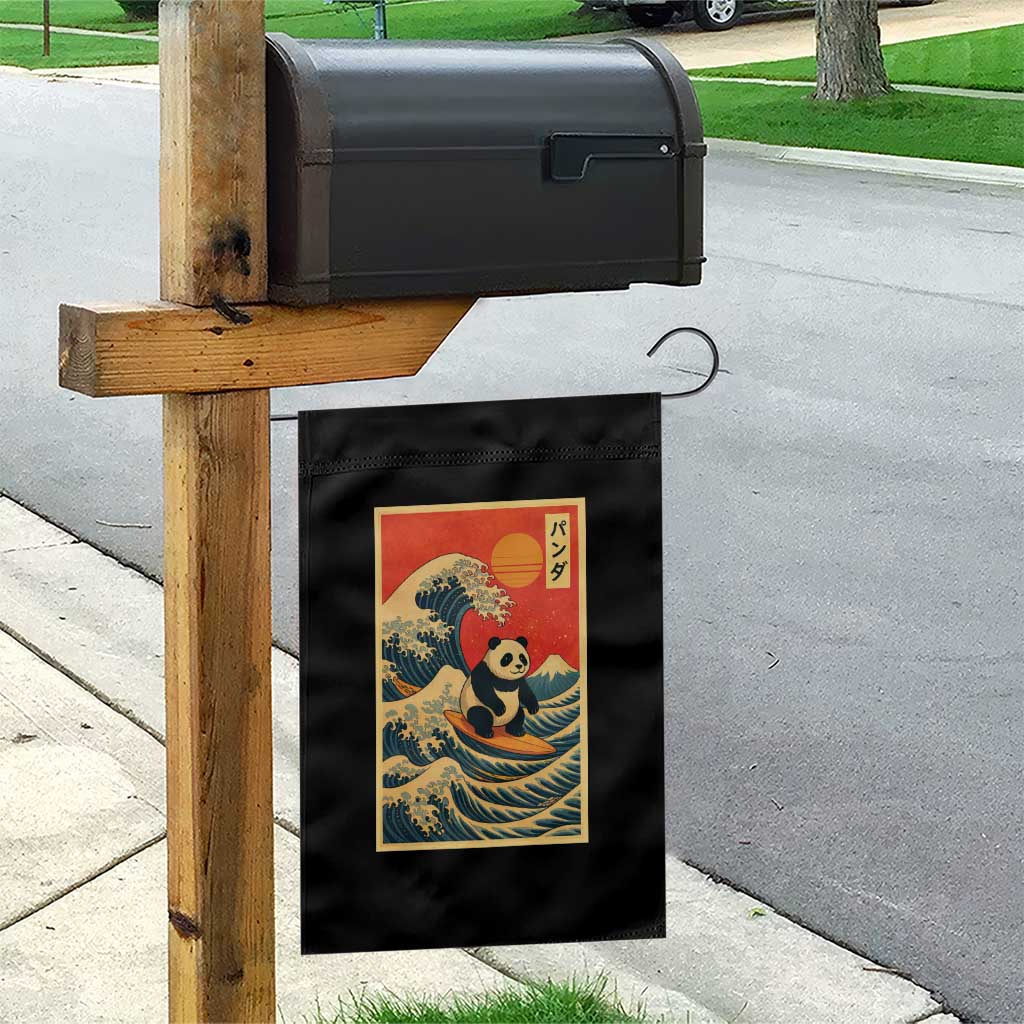 Panda Surfing Japanese Garden Flag Vintage Great Wave Off Kanagawa Anime Kawaii TS10 Print Your Wear